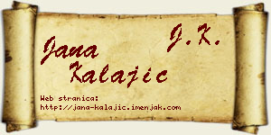 Jana Kalajić vizit kartica